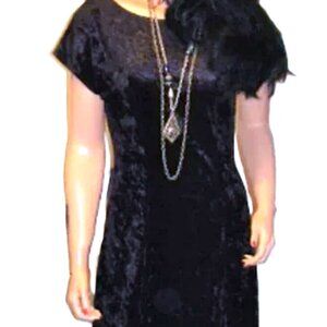 Vintage All That Jazz Black Velvet Maxi Dress M